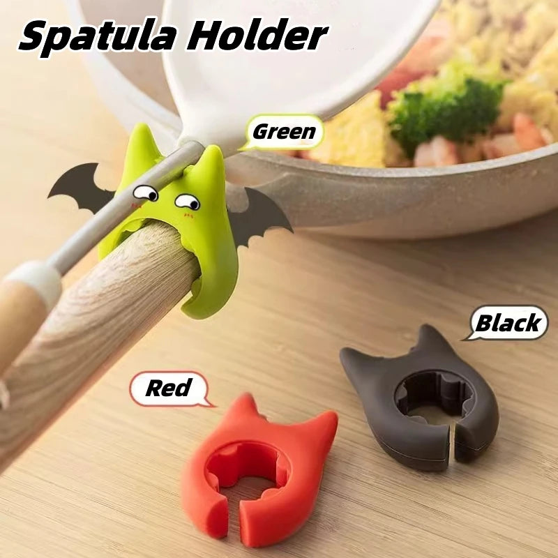 FCJ Multifunctional Silicone Spatula Holder Anti-Overflow & Anti-Scalding Clip for Cooking Pot Utensils Kitchen Gadgets