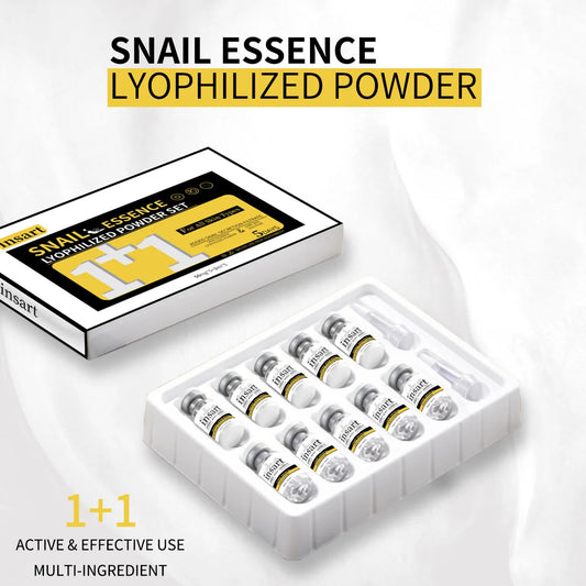 Anti-Aging Snail Essence Lyophilized Powder Set for Wrinkle Removal Hydrating Firming Skin Brighten Face Serum Korean Cosmetics