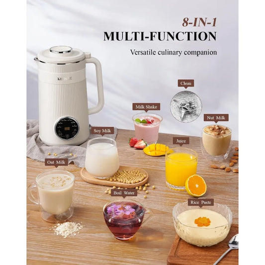 8 in 1 Nut Milk Maker Blender 32oz for Homemade Soy Almond Oat Coconut PlantBased and NonDairy Beverages with Automatic Soybean