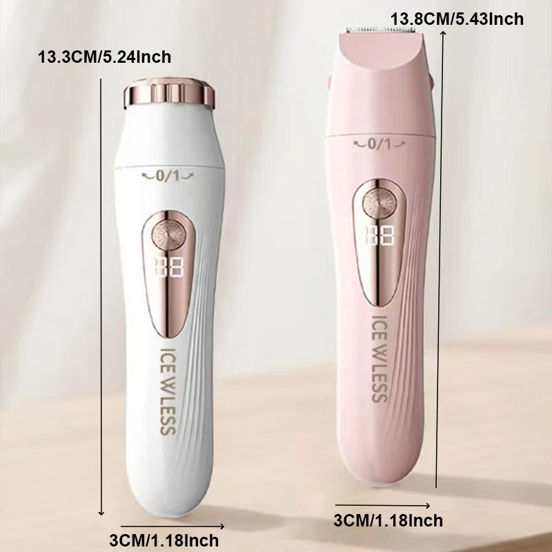 Electric Hair Trimmer Women Waterproof Painless Bikini Body Shaver for Legs Arms Face Private Areas Cordless Rechargeable