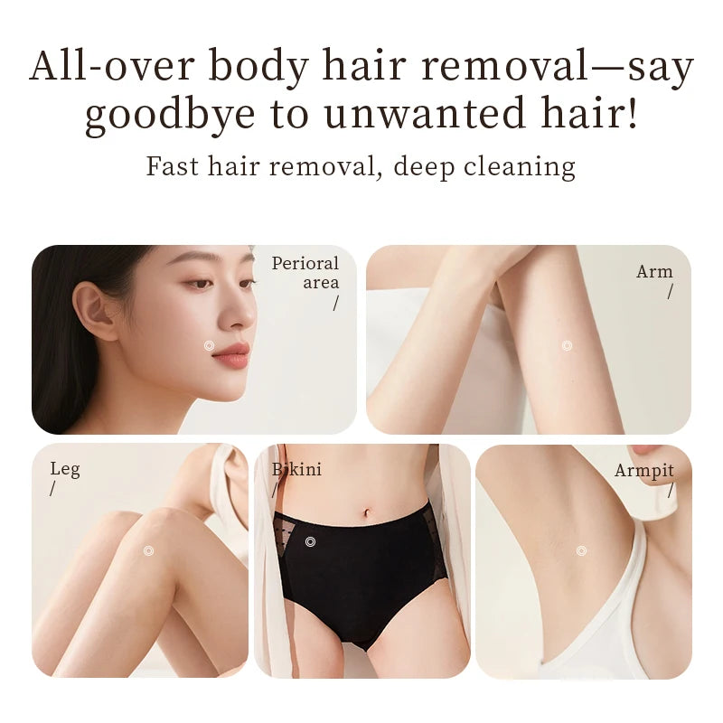 Electric Hair Trimmer Women Waterproof Painless Bikini Body Shaver for Legs Arms Face Private Areas Cordless Rechargeable