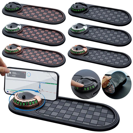 Car Dash Mat Anti Slip Rug with Auto Phone Holder Silicone Dashboard Car Pad Mat for Phones Keys Gadgets