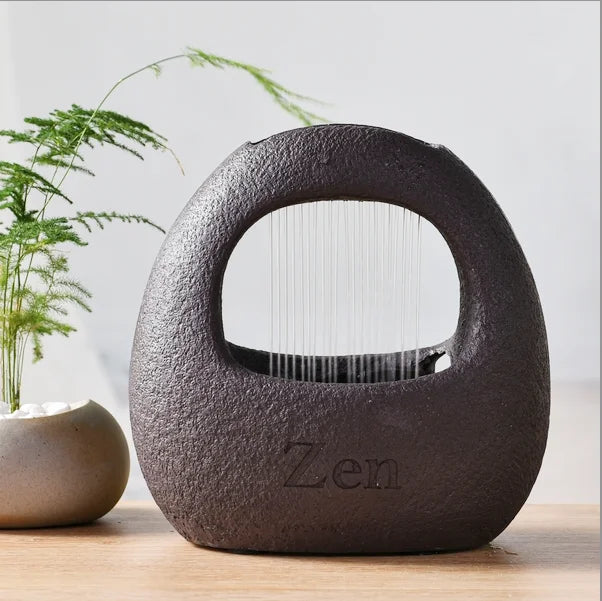 Zen Relaxation Rain Curtain Waterfall Fountain Indoor Tabletop Fountain With Led Light