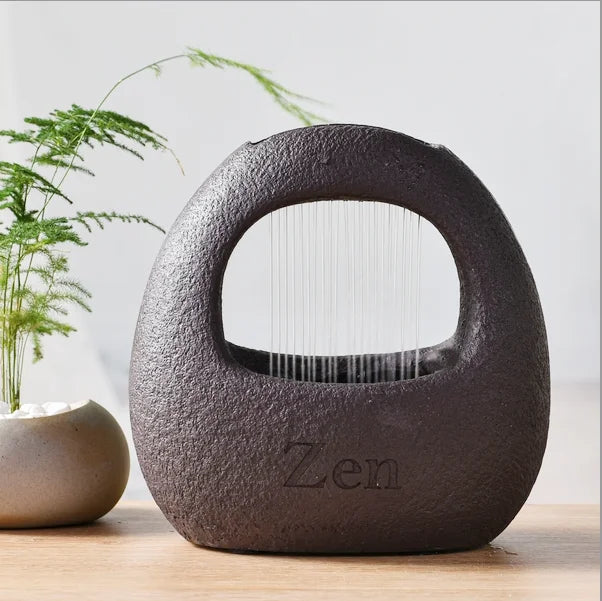 Zen Relaxation Rain Curtain Waterfall Fountain Indoor Tabletop Fountain With Led Light