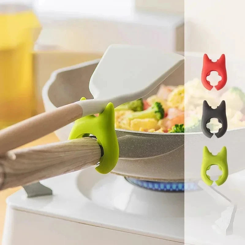 FCJ Multifunctional Silicone Spatula Holder Anti-Overflow & Anti-Scalding Clip for Cooking Pot Utensils Kitchen Gadgets