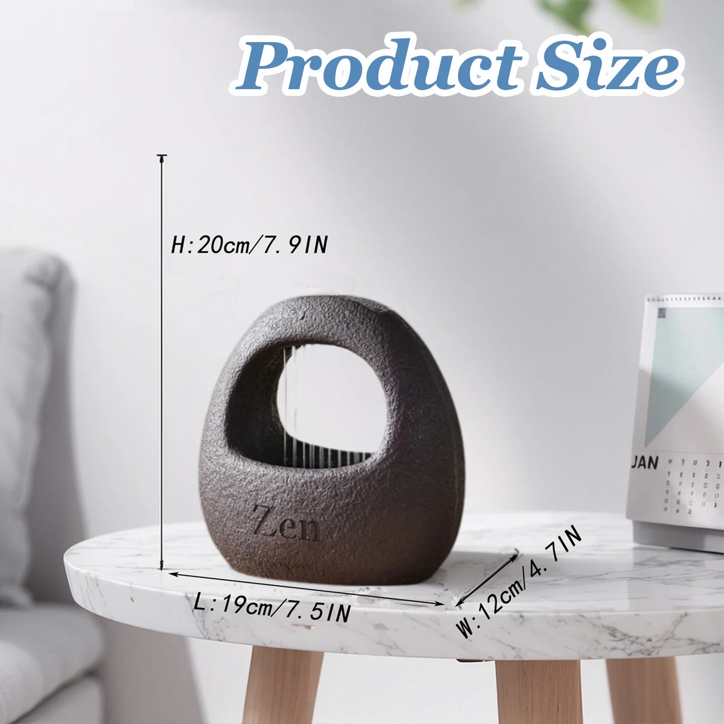 Zen Relaxation Rain Curtain Waterfall Fountain Indoor Tabletop Fountain With Led Light