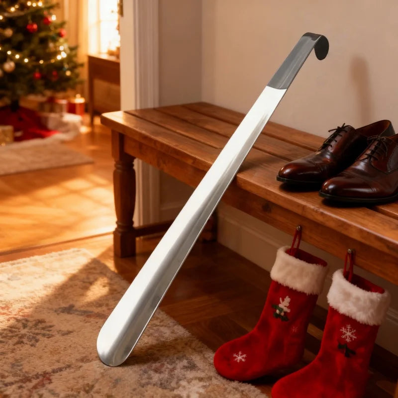 1-Pc Durable Metal Shoe Horn - 16.5 Inch Length for Easy Slip-On, Great Stocking Stuffer for Men & Women (2025)