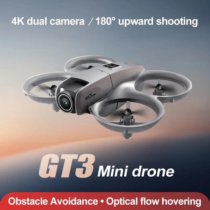 2025 Best-Selling GT3 Drone with HD Dual Camera 180° Upward Shooting, Obstacle Avoidance & Optical Flow Positioning, Foldable Po