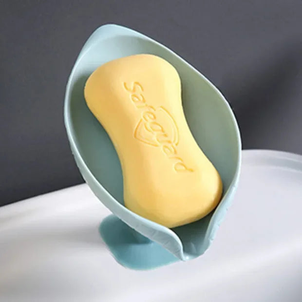 1pcs Drain Soap Holder Leaf Shape Soap Box Suction Cup Tray Drying Rack for Shower Sponge Container Kitchen Bathroom Accessories