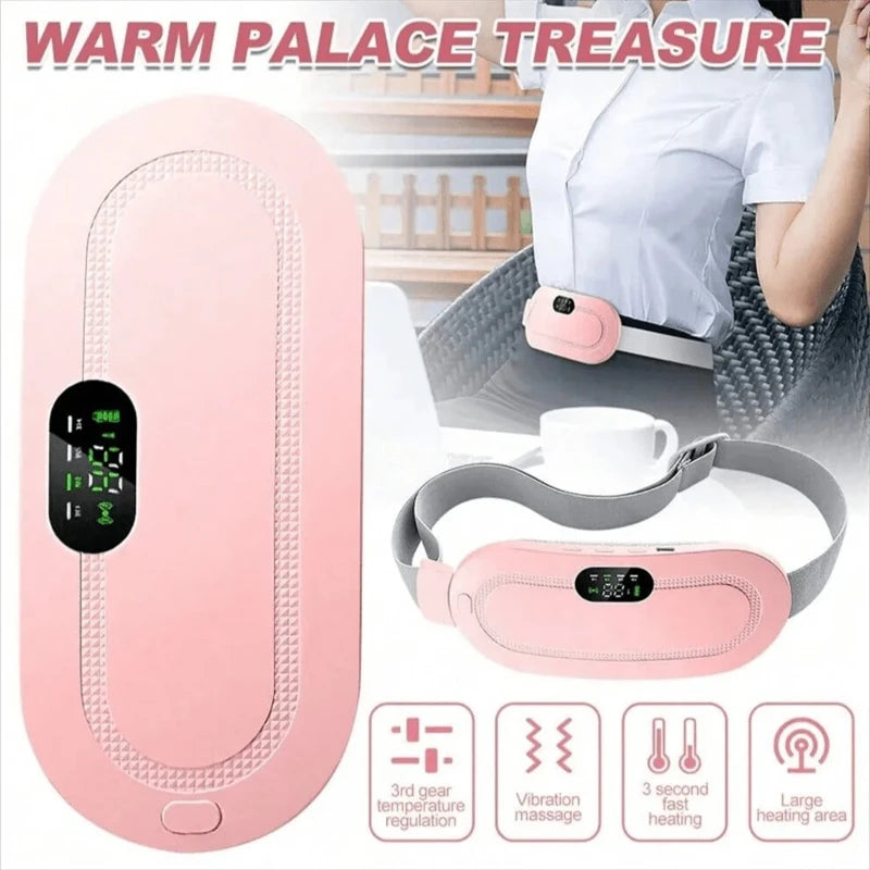Electric Menstrual Heating Belt for Women Menstrual Spasm Massager Vibrator Relieves Discomfort Adjustable Waist Heating Pad