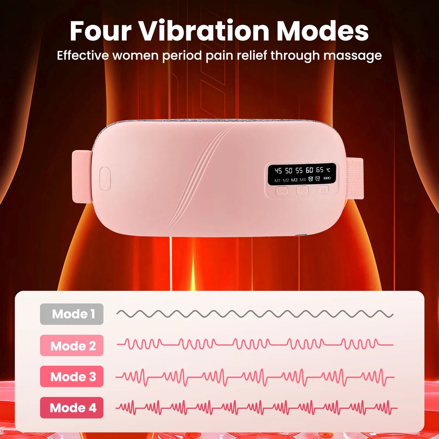 Electric Heating Pad Menstrual Cramp Massager Belt Women Period Care Hot Compress Device Vibration Abdominal Ulter Warmer Belt