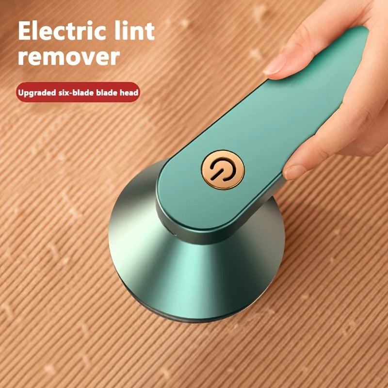 1PC Electric Fabric Shaver, Portable Lint Remover, USB Rechargeable for Clothes Bedding Furniture Carpet with 6 Blades