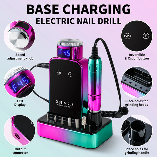 45000RPM Electric Nail Drill Professional Nail Polishing Machine Low Noise Nails Sander File Set For Manicure Salon/Home Tools