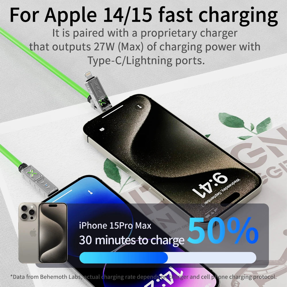 240W 4-in-1 Super Fast Charging Data Cable USB-C To Type-C Zinc Alloy Cable for Iphone Samsung Xiaomi Multi Port Charging Cable