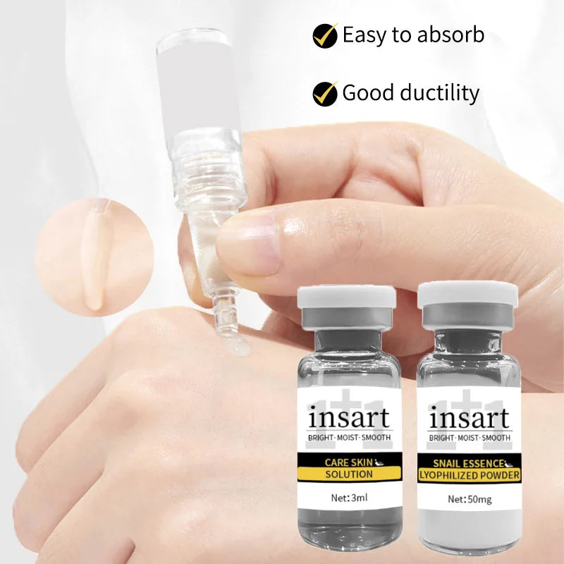 Anti-Aging Snail Essence Lyophilized Powder Set for Wrinkle Removal Hydrating Firming Skin Brighten Face Serum Korean Cosmetics