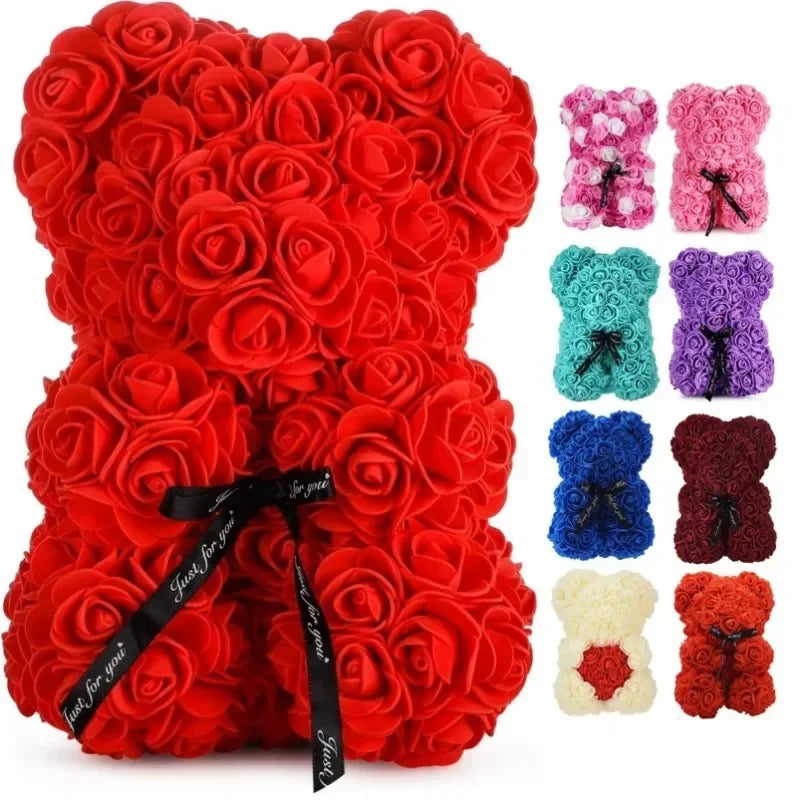 2026 New Artificial Flower Eternal Rose Teddy Bear for Mom Mother's Day Birthday Valentine's Day Anniversary Gifts & Decorations
