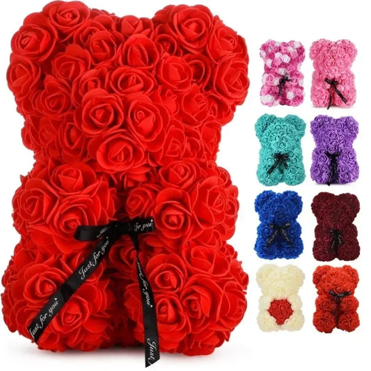 2026 New Artificial Flower Eternal Rose Teddy Bear for Mom Mother's Day Birthday Valentine's Day Anniversary Gifts & Decorations