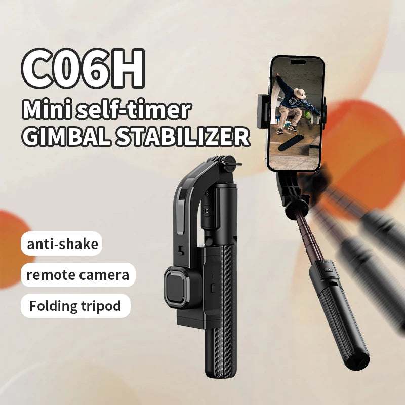 COOL DIER New 2025 Bluetooth Handheld Gimbal Stabilizer Mobile Phone Selfie Stick Adjustable Tripod for Smartphone Tiktok Live
