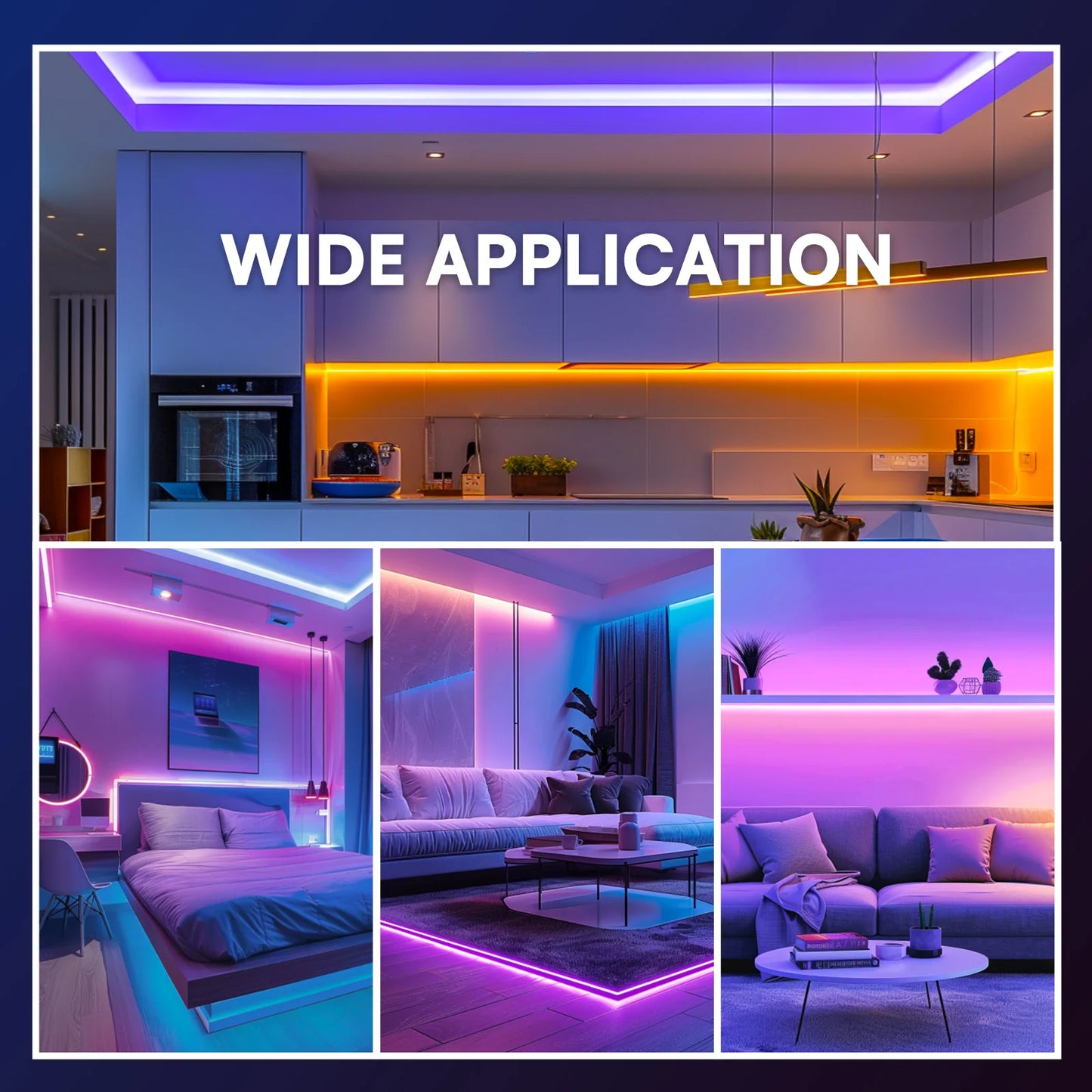 Colorful LED Strip Lights, USB Powered Portable , Change Color (16 Million) Dimmable, Smart RGB-IC Strip Lighting Sync Music