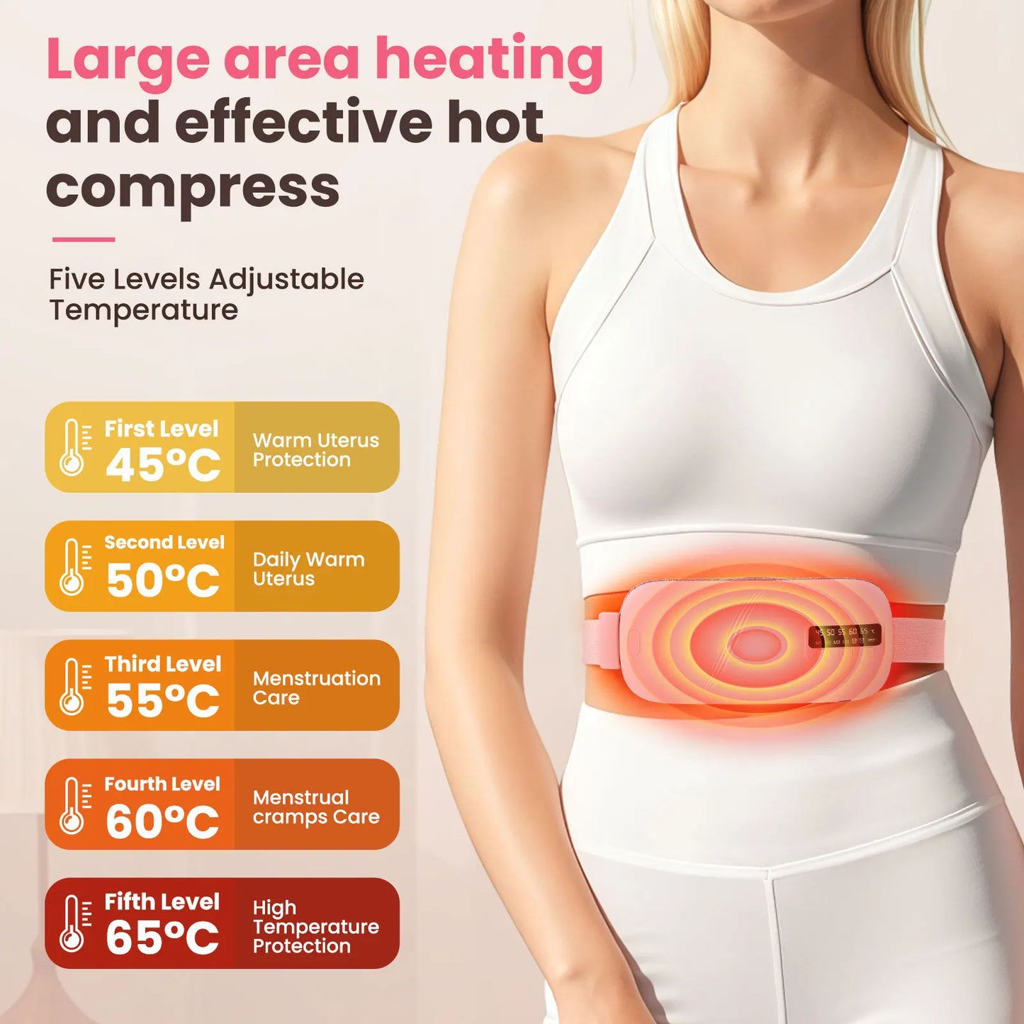 Electric Heating Pad Menstrual Cramp Massager Belt Women Period Care Hot Compress Device Vibration Abdominal Ulter Warmer Belt