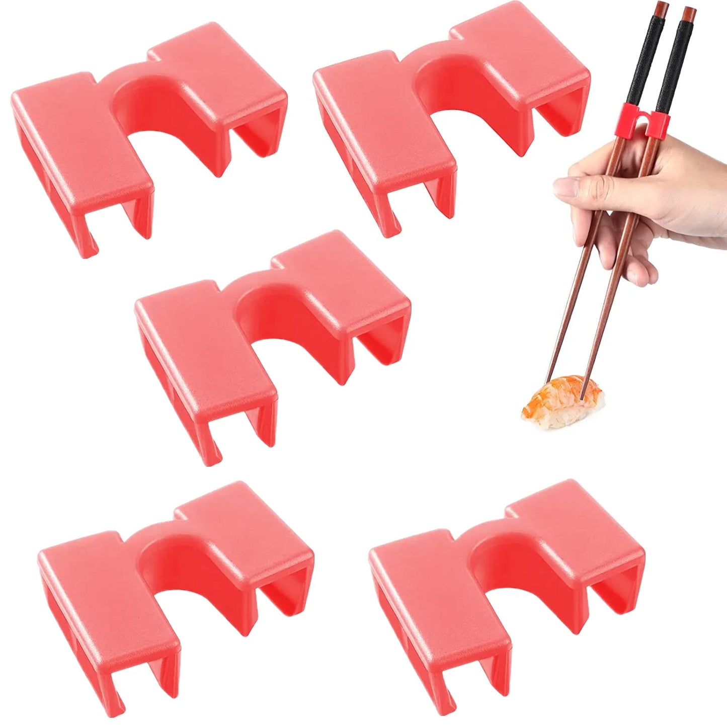 5 PCS Reusable Chopsticks Helpers Training Chopstick Hinges Connector Practice Chopstick Helper for Adult Kid Beginner Traniner