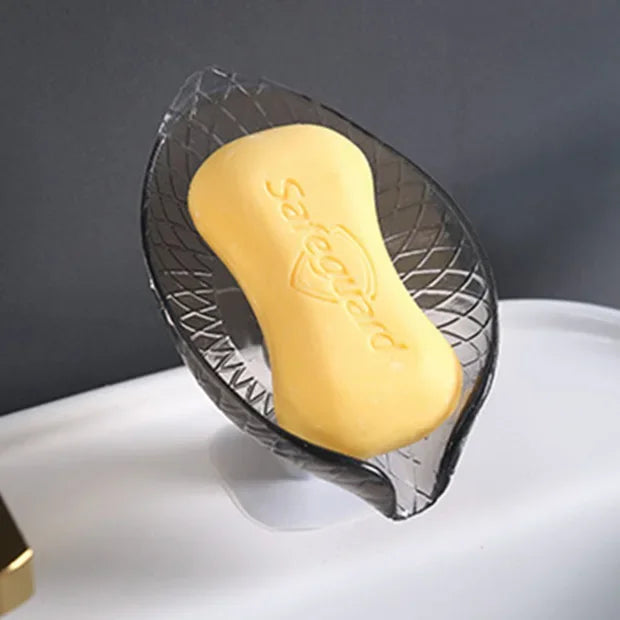 1pcs Drain Soap Holder Leaf Shape Soap Box Suction Cup Tray Drying Rack for Shower Sponge Container Kitchen Bathroom Accessories