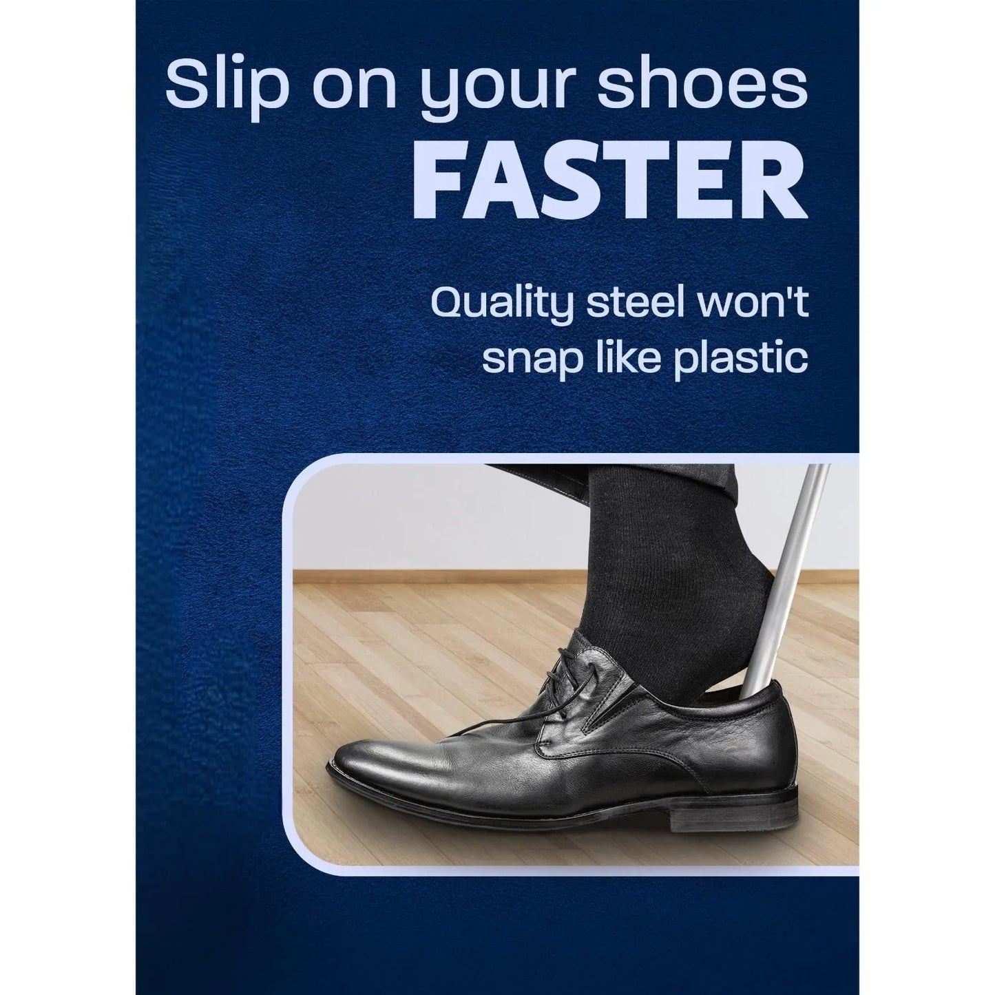 1-Pc Durable Metal Shoe Horn - 16.5 Inch Length for Easy Slip-On, Great Stocking Stuffer for Men & Women (2025)