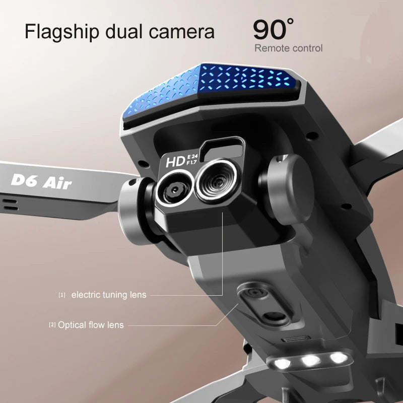 2025 New D6 Drone HD Professional High-Definition Dual Camera Five-Sided Obstacle Avoidance Light Flow ESC Quadcopter Toy