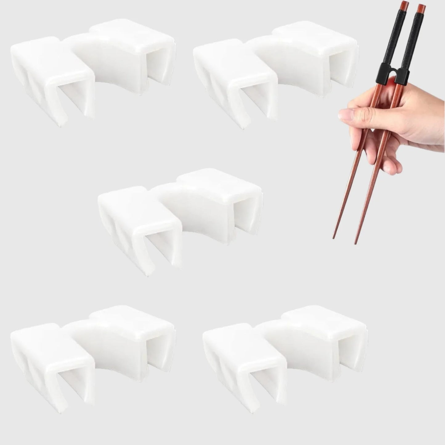 5 PCS Reusable Chopsticks Helpers Training Chopstick Hinges Connector Practice Chopstick Helper for Adult Kid Beginner Traniner