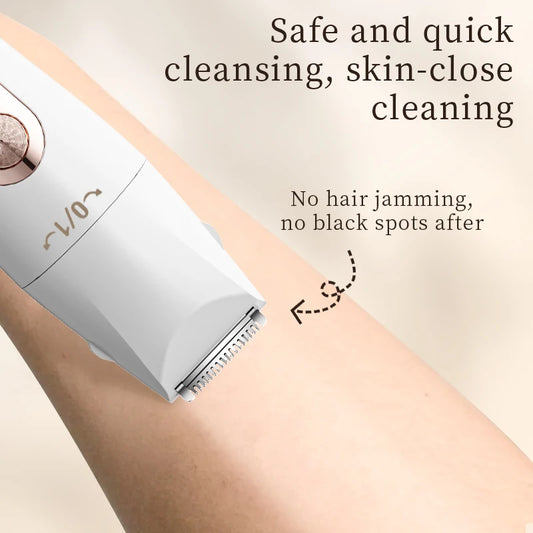 Electric Hair Trimmer Women Waterproof Painless Bikini Body Shaver for Legs Arms Face Private Areas Cordless Rechargeable