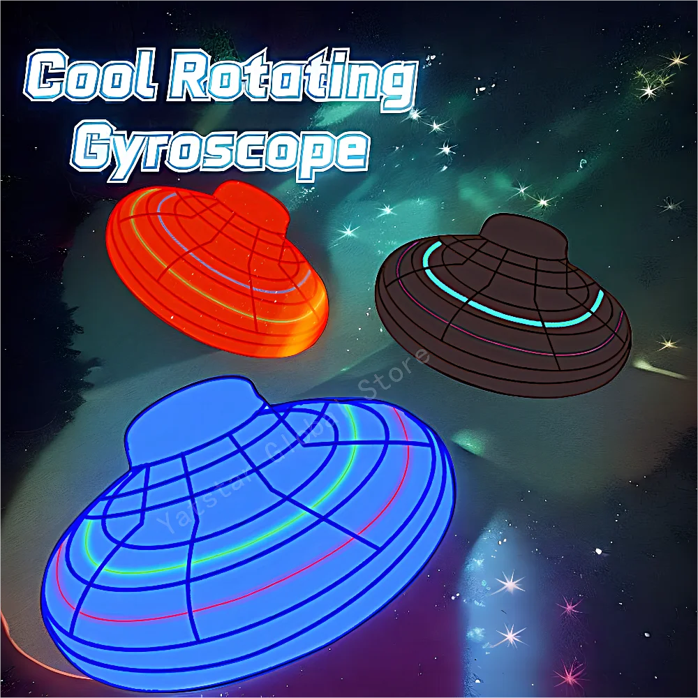 LED Luminous Frisbee UFO Flying Ball Boomerang Nova-Spinning Magic Floating Toy for Children Outdoor Play Glow-in-the-Dark Gifts