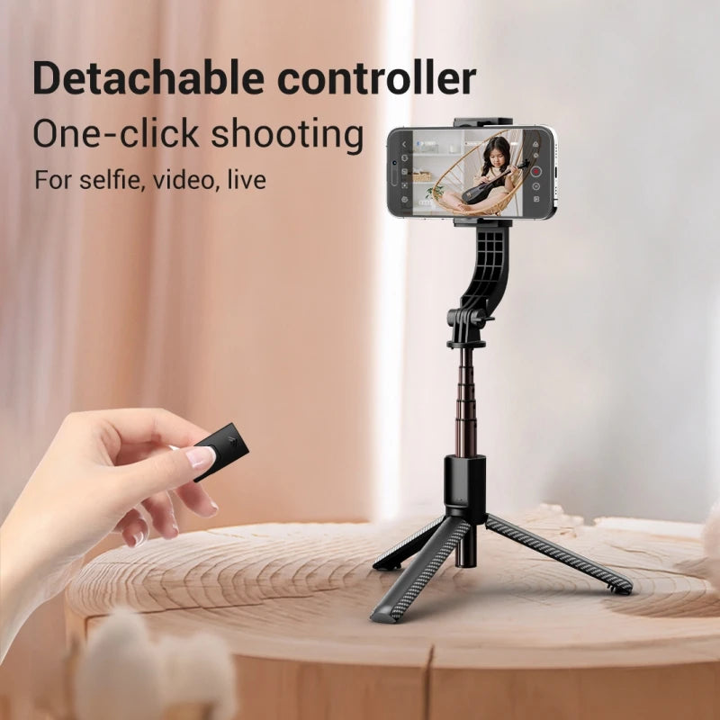 COOL DIER New 2025 Bluetooth Handheld Gimbal Stabilizer Mobile Phone Selfie Stick Adjustable Tripod for Smartphone Tiktok Live
