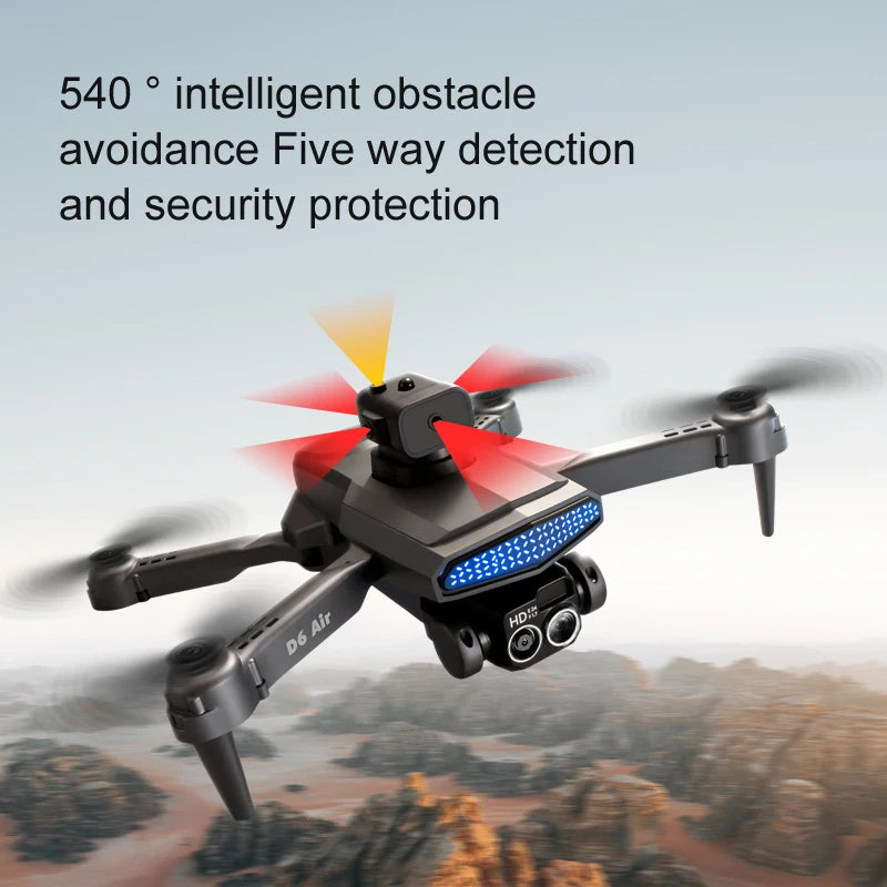 2025 New D6 Drone HD Professional High-Definition Dual Camera Five-Sided Obstacle Avoidance Light Flow ESC Quadcopter Toy
