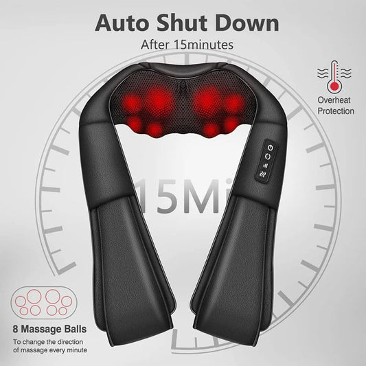 Heating point neck and shoulder massager