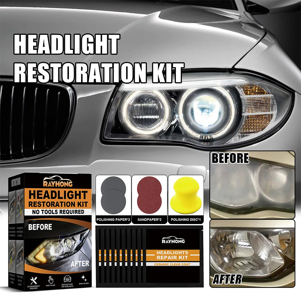 Car Headlight Restoration Set Headlight Cleaner Restorer Kit Headlight Yellowing Repair Set for Car Taillight Headlight