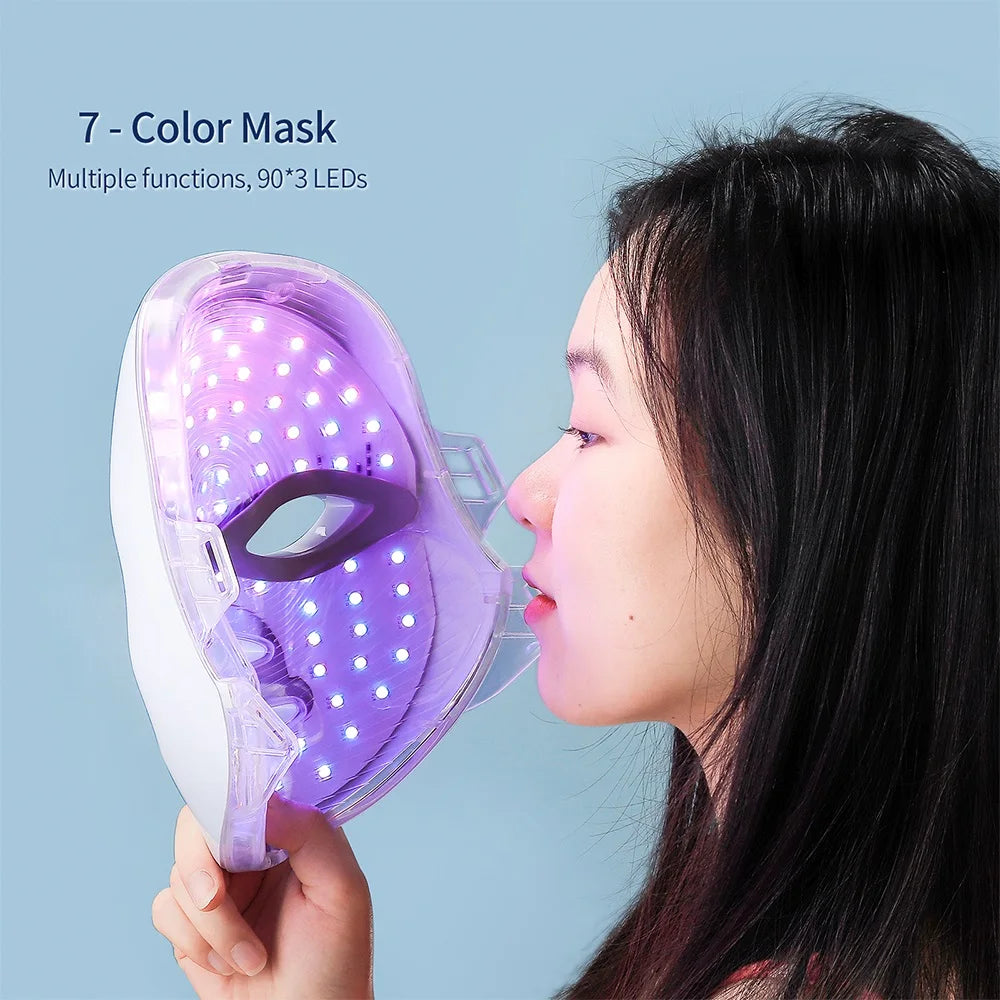 LED Face Neck Mask Rechargeable LED Photon Beauty Machine Facial Rejuvenation SPA Skin Care Tool
