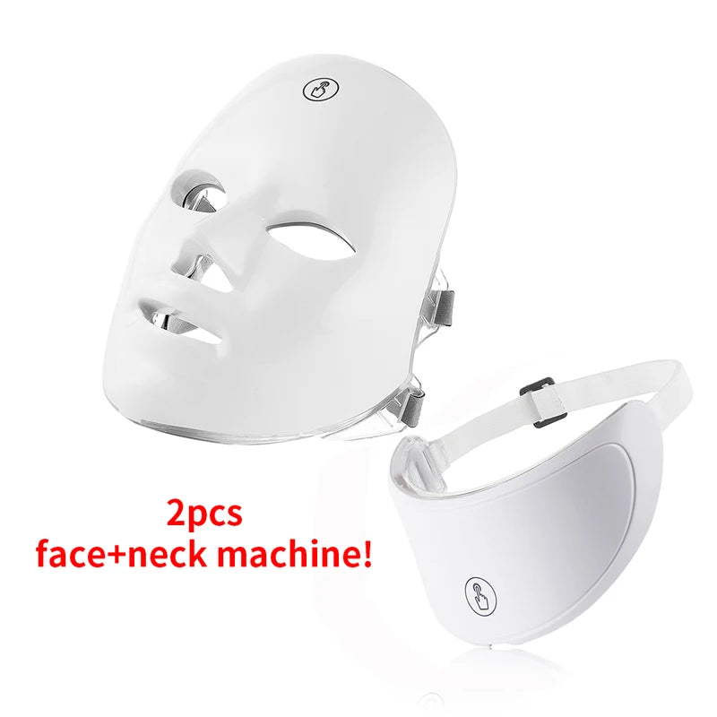 LED Face Neck Mask Rechargeable LED Photon Beauty Machine Facial Rejuvenation SPA Skin Care Tool