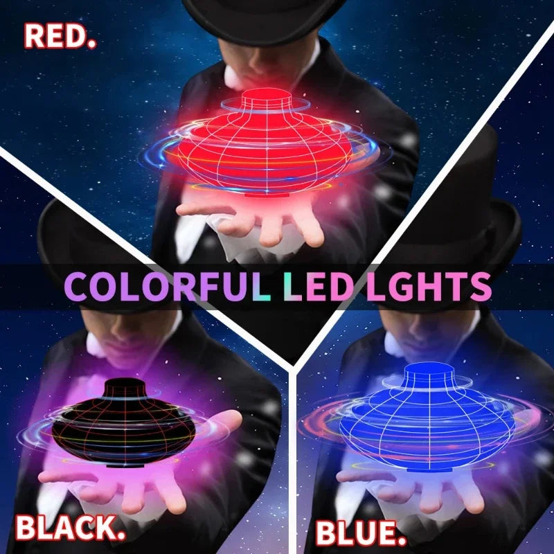 LED Luminous Frisbee UFO Flying Ball Boomerang Nova-Spinning Magic Floating Toy for Children Outdoor Play Glow-in-the-Dark Gifts