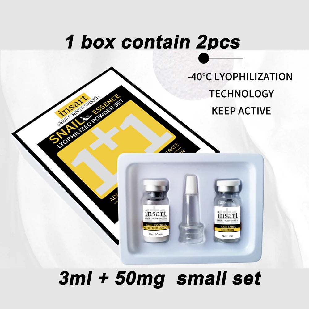 Anti-Aging Snail Essence Lyophilized Powder Set for Wrinkle Removal Hydrating Firming Skin Brighten Face Serum Korean Cosmetics