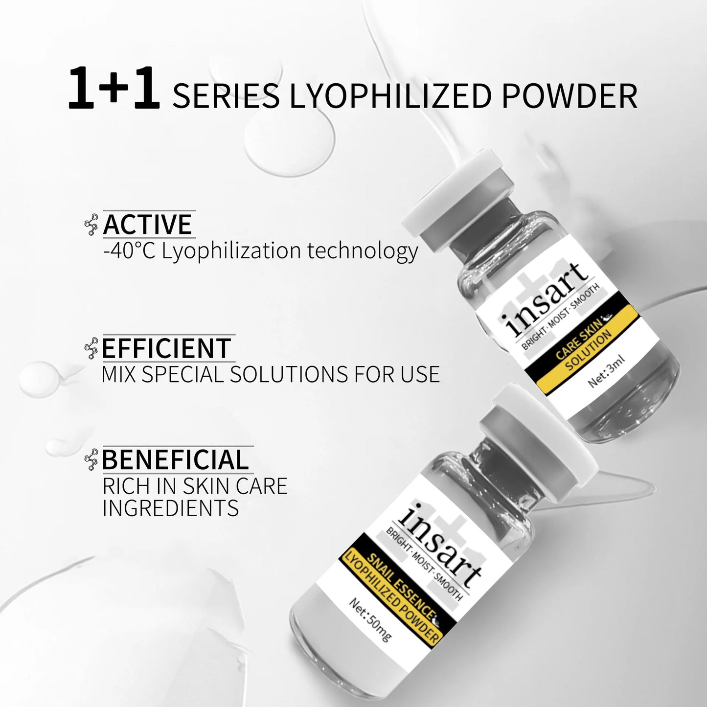 Anti-Aging Snail Essence Lyophilized Powder Set for Wrinkle Removal Hydrating Firming Skin Brighten Face Serum Korean Cosmetics