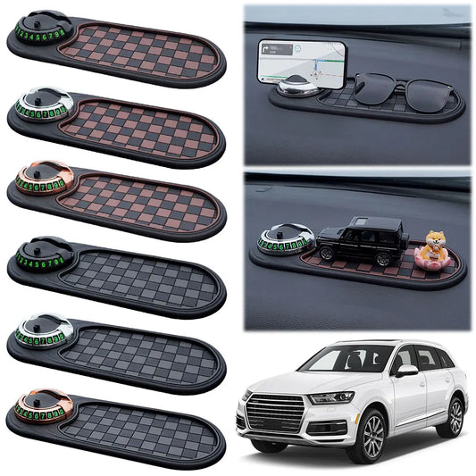 Car Dash Mat Anti Slip Rug with Auto Phone Holder Silicone Dashboard Car Pad Mat for Phones Keys Gadgets