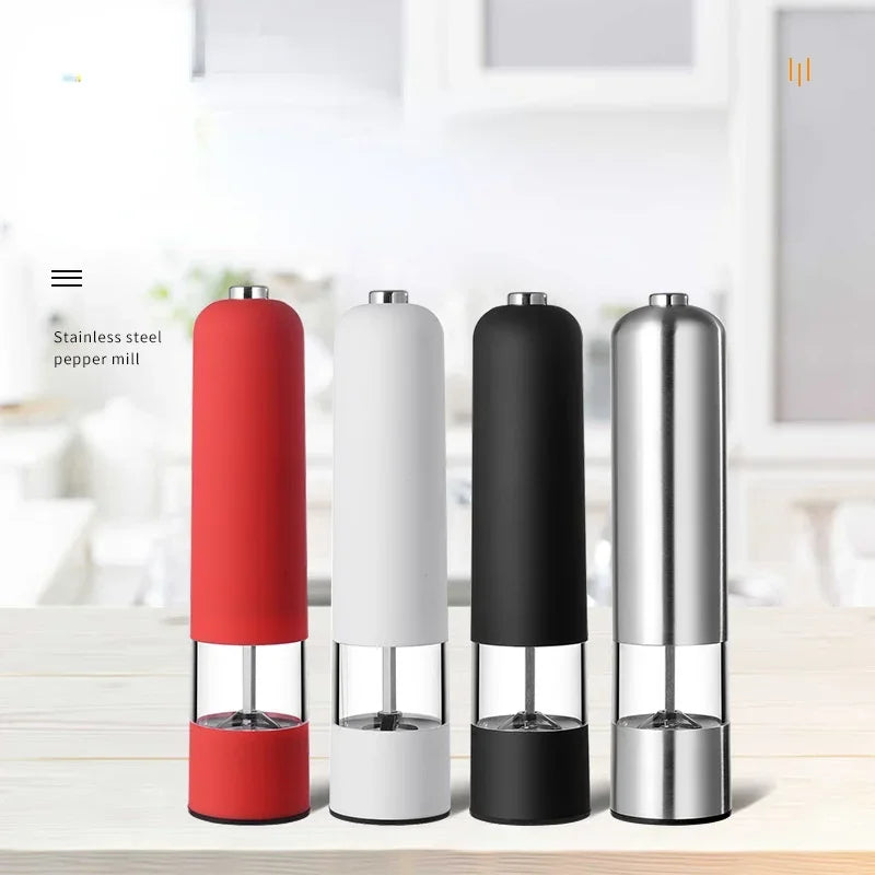 Automatic Salt Pepper Grinder Electric Spice Mill Grinder Seasoning Adjustable Coarseness Kitchen Tools Grinding For Cooking BBQ