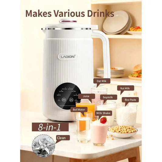 8in1 Nut Milk Maker Machine for Homemade Soy Milk, Almond Milk, Oat Milk, Juice, Milkshake, and Rice Paste with 12H Delay Start,